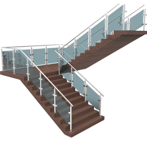 ราวบันไดระเบียงสแตนเลสแบบกระจก ราวจับสำหรับระเบียงกลางแจ้ง ระบบราวบันไดแบบลอยตัว เสาราวบันได - Product Image 6