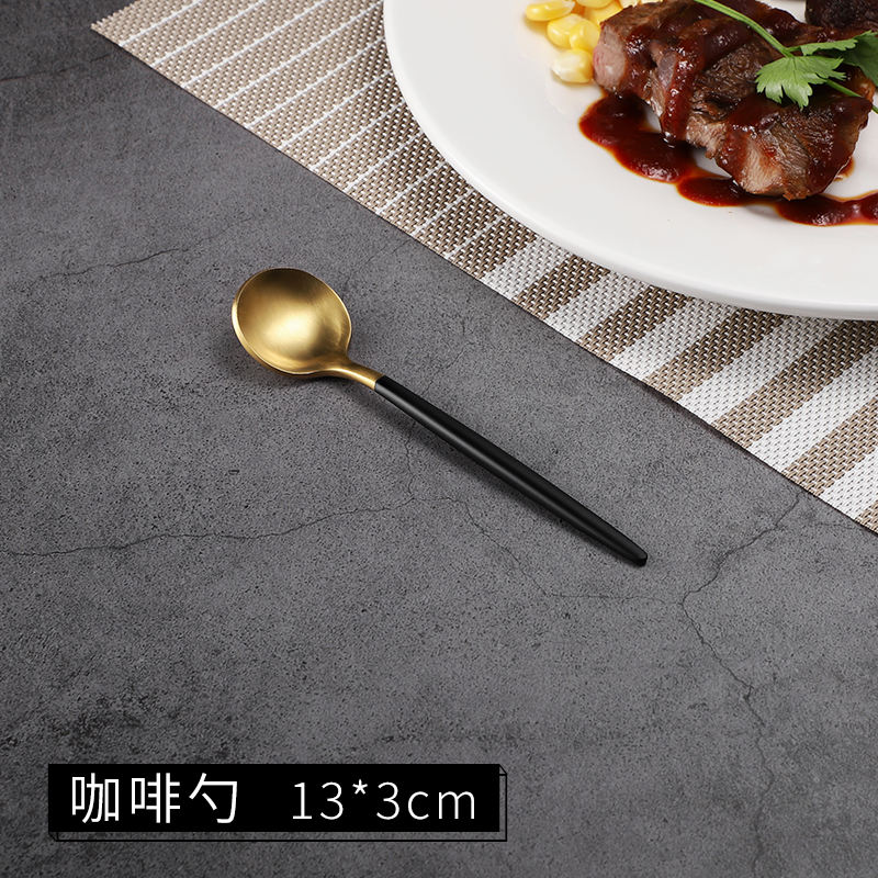 gold+black tea spoon