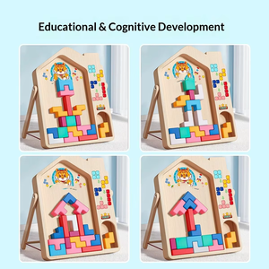 Blocs de construction en bois sur le thème de la nature, jouet éducatif, 40 pièces, unisexe, pour enfants de 2 à 16 ans, développement cognitif, créativité - Product Image 3