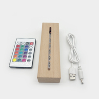 5.9 pouces 16 rvb lumière colorée en bois Rectangle 3D veilleuse Illusion Base acrylique lumière Base 3D Illusion lampe nouveauté cadeau