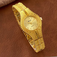 Montre-bracelet élégante pour femme en or vintage, à quartz, avec bracelet fin et cadran à chiffres arabes, Jam Tangan Wanita, montre-bracelet tendance pour femme