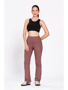 Leggings évasés en lycra mauve pour femmes Munns & Mars, vêtements de sport actifs, collants de sport avec poche mobile pour la salle de sport et la course à pied - Product Image 2