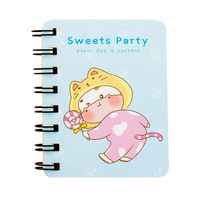 Carnet spirale mini mignon avec couverture personnalisée en PP, journal de poche Kawaii, 80 feuilles pour enfants, étudiants, écriture scolaire