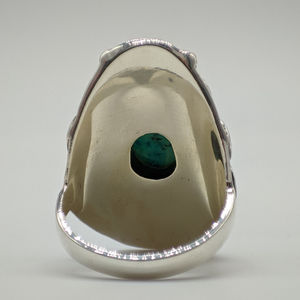 Anillo de Cristal de Turquesa Natural Ajustable, Joyería Hecha a Mano para Mujer con Diseño de Piedra Pulida para Uso Casual o Formal con Estilo - Product Image 4