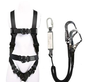 Fünf-Punkt-Höhen betrieb Doppelhaken-Sicherheits gurt für Ganzkörper-Elektriker im Freien mit elastischem Lanyard - Product Image 2