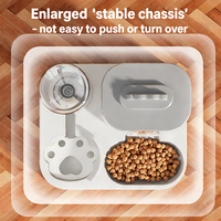 Fontaine à eau et distributeur de nourriture 2-en-1 grande capacité, distributeur automatique de nourriture et d'eau intégré pour chats et chiens