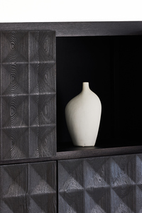 <span class=keywords><strong>Meubles</strong></span> modernes personnalisés de haute qualité, armoire latérale carrée à quatre portes en chêne pin noir mat - Product Image 5