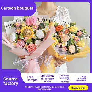 Bouquet di Girasoli in Filato Lavorato a Maglia, Grande Formato, <span class=keywords><strong>Regalo</strong></span> Creativo per <span class=keywords><strong>Compleanno</strong></span> della <span class=keywords><strong>Fidanzata</strong></span> o San Valentino - Product Image 2