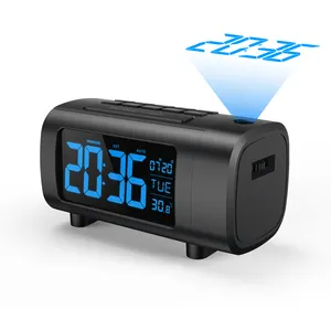 2020 Newest Creative Gifting LCD Clock with Projector Home Decoration Projection Digital Alarm Table Clock