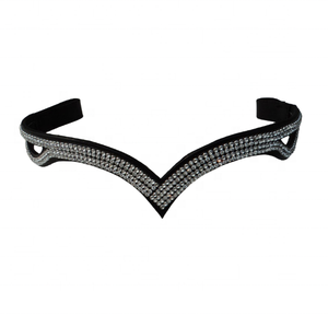 Diadema de Cuero con Cristales Brillantes para Caballo, Diseño Elegante y Decorativo para Uso Ecuestre y en Establos - Product Image 1