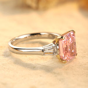 Real Wit Goud Pure 9K Solid <span class=keywords><strong>Gold</strong></span> Radiant 2 Carat Gesimuleerde Roze Diamant Trouwringen - Product Image 4