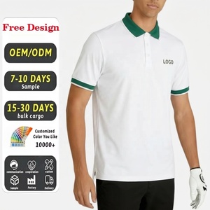 Uniform Golf Polo Men Custom Logo Embroidery Rib-Collar Plain Golf <strong>Shirts</strong> High Quality Breathable Plain Golf Apparel - Product Image 1