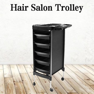 Chariot de rangement mobile multi-niveaux pour salon de beauté et coiffure, chariot à cinq niveaux pour salon de coiffure - Product Image 5