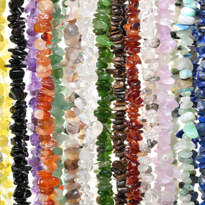 Vente en gros de pierres de guérison en cristal naturel, copeaux de cristal irréguliers polis et perles percées pour la fabrication de bijoux - Product Image 4