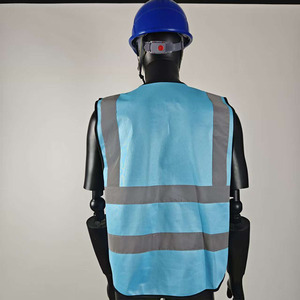 Gilet di Sicurezza Blu ad Alta Visibilità Senza Maniche con Multi-Tasche e Riflettenti Multifunzionali - Product Image 3