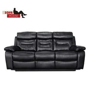 Contemporanea sedia reclinabile divano in pelle per soggiorno, divano in pelle reclinabile