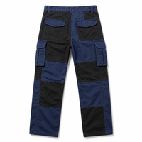 Shorts de travail cargo patchwork pour hommes, multi-poches, tactiques, en tissu épais, taille élastique avec cordon, coupe décontractée, style charpentier, bleu marine