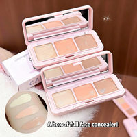 Palette de correcteurs 3 couleurs CAPPUVINI, couvrance totale, texture hydratante, couvre les cernes, les fossettes et les imperfections, kit de maquillage mignon pour chatons