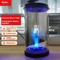 Cabina holográfica LCD 3D, pequeño gabinete de exhibición de fotos interactivo de escritorio, equipo de Educación de voz de proyección AI Holobox