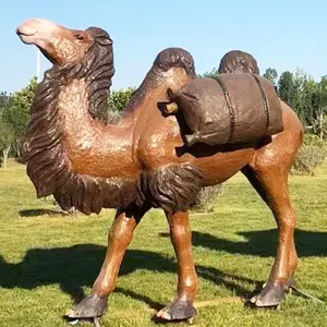 Jingujin Top Fashion Fiberglass Garden Sculpture Corrosion Resistant Fiberglass Camel Sculpture For Street