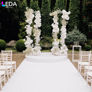 Fábrica de Decoración para Bodas LEDA, Nuevo Diseño, Set de Metal Plateado Cuadrado, Fondo Colgante con Flores - Product Image 2