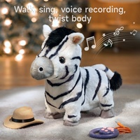 Jouets en peluche électriques pour enfants Tumama, animaux amusants dansants zèbres, poupée jouet avec laisse, contrôle de la marche et de la chant, jouet interactif pour bébé