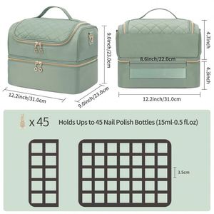 Échantillon Gratuit : Sac de Rangement Double Couche pour Vernis à Ongles, Étui Séchoir et Organisateur, Contient 42 Bouteilles, Sac Organisateur pour Vernis à Ongles - Product Image 6