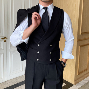 <span class=keywords><strong>Gilet</strong></span> de <span class=keywords><strong>costume</strong></span> pour homme Joker de luxe tendance, <span class=keywords><strong>costume</strong></span> de loisirs professionnel, col uni, double boutonnage, veste pour homme - Product Image 4