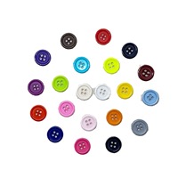 Kancing Dekoratif Bundar Berlapis Resin Tipis Berwarna dengan Empat Lubang, Jahitan Tangan untuk Pakaian