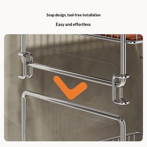 รถเข็นตะกร้าซักผ้าสามชั้<span class=keywords><strong>น</strong></span>พร้อมฉาก<span class=keywords><strong>กั้น</strong></span><span class=keywords><strong>ห้อง</strong></span><span class=keywords><strong>น</strong></span>้ำและที่เก็บเสื้อผ้าระดับไฮเอนด์ - Product Image 4