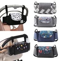 Organisateur de poussette Jumon multifonctionnel pour vêtements d'enfants, sac de rangement pour couches, sac à main en lin et polyester 300D