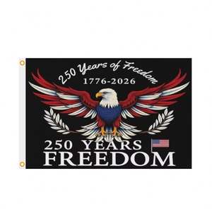 Drapeau pliable personnalisé de haute qualité en polyester imprimé numériquement pour le 250e anniversaire des États-Unis - Product Image 1