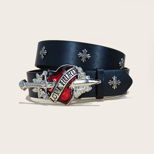 Nouvelle boucle à ardillon en alliage d'<span class=keywords><strong>argent</strong></span> gravé <span class=keywords><strong>et</strong></span> ajouré pour ceintures en PU <span class=keywords><strong>et</strong></span> plastique style punk urbain pour hommes <span class=keywords><strong>et</strong></span> femmes - Product Image 5