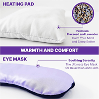 Coussin chauffant en peluche personnalisé pour micro-ondes avec masque oculaire, parfum lavande, peluche douce, pack chauffant, OEM ODM, vente en gros