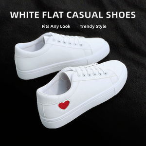 <span class=keywords><strong>Chaussures</strong></span> de course plates blanches pour femmes, à lacets, décontractées, sportives, semelle souple, semelle intérieure en PU, petite taille, <span class=keywords><strong>chaussures</strong></span> d'école pour étudiants, vente en gros - Product Image 2
