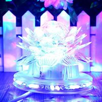 Lampe de scène rotative à LED RGB en forme de tournesol, effet discothèque, fête, décoration de lotus, lumière stroboscopique de cristal