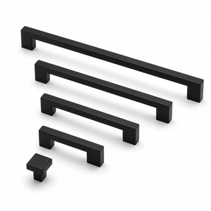 <b>Black</b> Modern Square <b>Metal</b> Furniture Handle <b>Cabinet</b> Knob Matte Drawer Pull Wardrobe Handle Kitchen <b>Cabinet</b> Accessory - Product Image 2