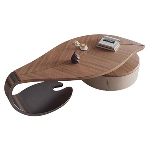 Modern <strong>Designer</strong> Walnut Veneer Coffee Table Leaf Shaped Special Shape <strong>Light</strong> Luxury for Home Furniture New Creative <strong>Concept</strong> for - Product Image 1