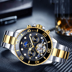 Reloj Mecánico Automático para Hombre, de Aleación y Acrílico, Resistente al Agua, Luminoso, con Calendario, Diseño Green Water Ghost, Tourbillon, Esqueleto - Product Image 4