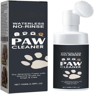 Shampooing sec en mousse 100% naturel et biologique sans eau, sans rinçage, avec brosse en silicone pour nettoyer les pattes des chiens - Product Image 1