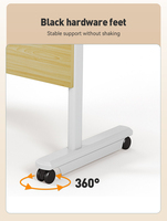 Table de réunion et de formation pliante pour bureau, fabrication en gros d'usine, table d'étude pliante MFC pour personnel de bureau avec roulettes