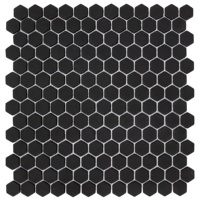 Mosaïque hexagonale en verre artistique émail irisé couleur unie pour sol et mur de salle de bain