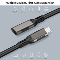 Cable de Extensión USB C 3.1 Gen2 de 240W, 8K 60Hz, Duplicación de Pantalla, Video 20Gbps, Cable de Proyección, 5A, Tipo C Macho a Hembra