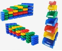 Boîtes de rangement en plastique empilables et robustes pour le stockage en entrepôt, étagère combinée pour caisses, boîte à outils, pièces de rechange