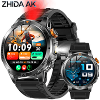 Montre connectée pour homme AK93, 1000 mAh, écran HD 1,53 pouce, appels Bluetooth, étanche IP68, double éclairage LED, plus de 100 modes sportifs, moniteur de santé, OEM