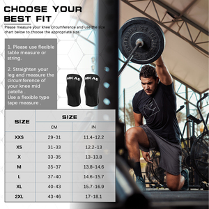 Mkas thoáng khí PowerLifting 7mm đầu gối tay áo 3D thể thao khuỷu tay & đầu gối Miếng đệm đầu gối tay áo Brace SCR <span class=keywords><strong>Neoprene</strong></span> đầu gối hỗ trợ miếng đệm - Product Image 6