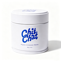 Boîte vide en fer blanc pour matcha, finition mate, avec couvercle à vis hermétique, en fer blanc, pour poudre alimentaire, impression sérigraphique de logo personnalisé