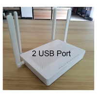 Modem Gpon Epon Modem 4GE + TEL + 2USB jaringan serat optik Dual Band 2.4G 5G Wifi5 Ont Onu Router