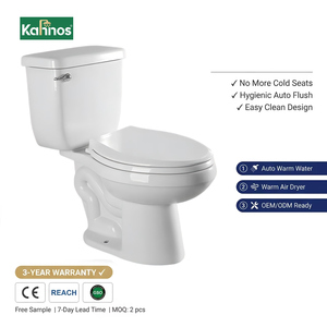 Inodoro de Cerámica de Grado Hotelero, de Acoplamiento Directo, sin Borde, con Doble Descarga, Asiento de Cierre Suave, Fácil de Limpiar, Blanco, para Proyectos de Renovación de Villas - Product Image 1