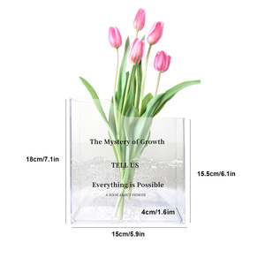 Modern Transparent Book <strong>Vase</strong> Bookish Gifts For Living Room Home Decoration Floral Decor On Bookshelf - Product Image 6